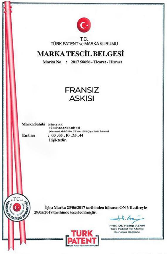 Fransız Askısı marka tescil ekran görüntüsü 1